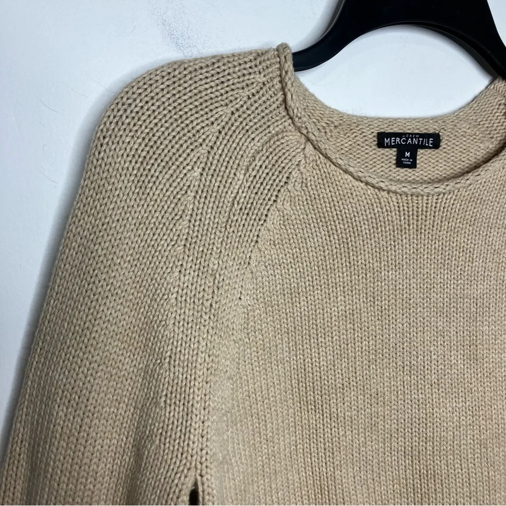 J. Crew Mercantile sweater‎ tan neutral 100% cotton size medium